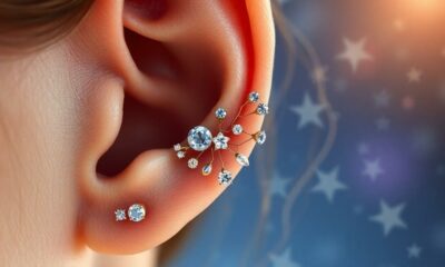 star patterned ear piercings