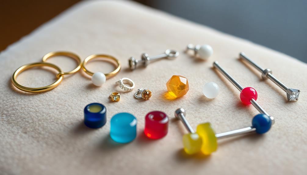 varieties of piercing accessories