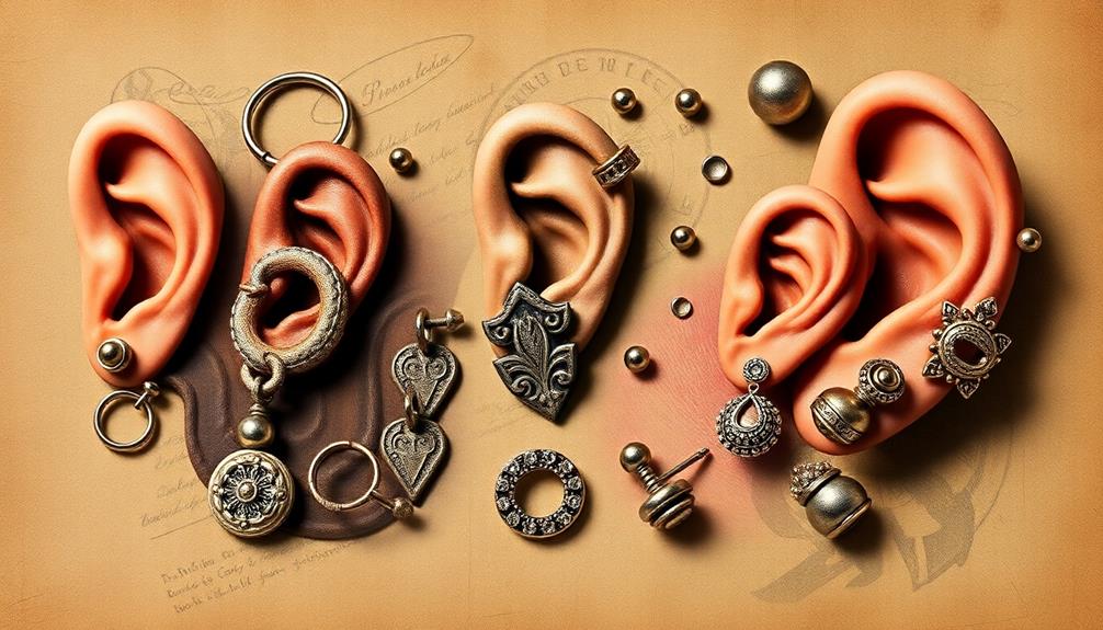 various ear piercing styles