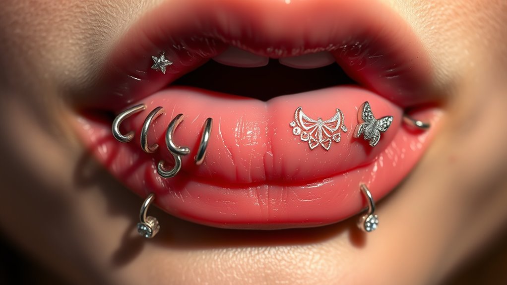 lip piercing style variations