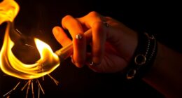 piercing safety near flames
