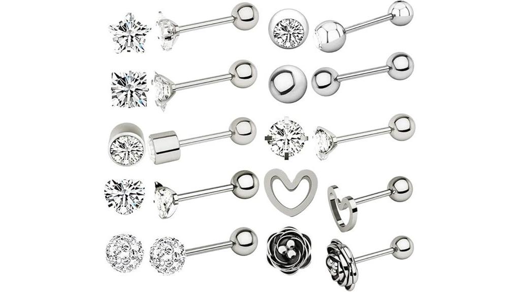10 pairs stainless steel earrings
