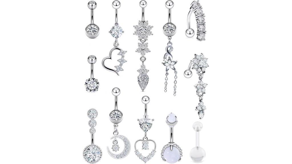 14g dangle belly ring