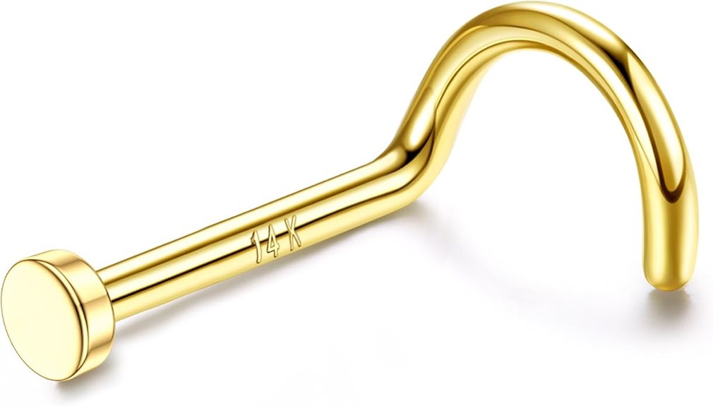 14k gold nose rings