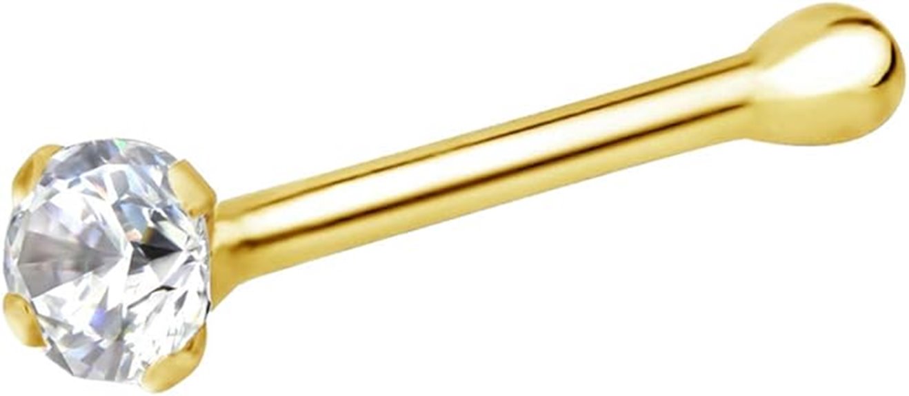 14k micro nose stud