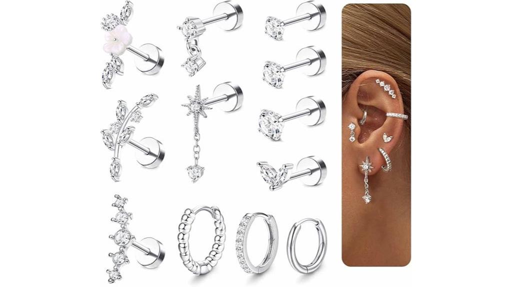 16 gauge cartilage earrings