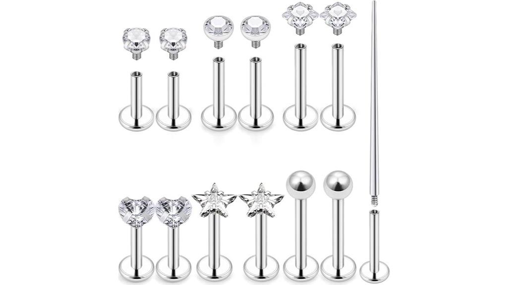 16g lip labret snake rings