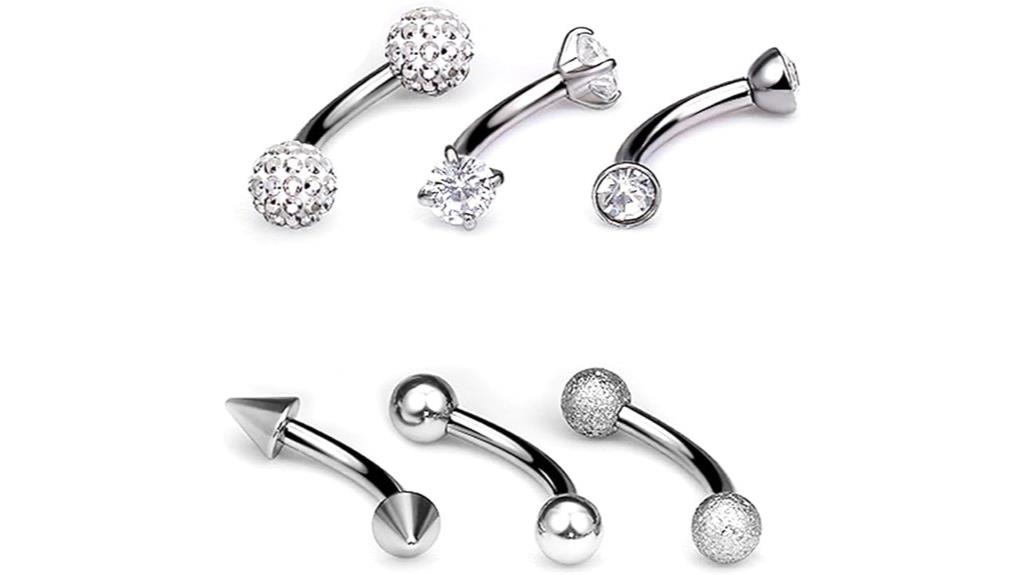 16g surgical steel eyebrow rings