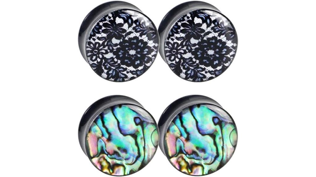 abalone lace ear gauges
