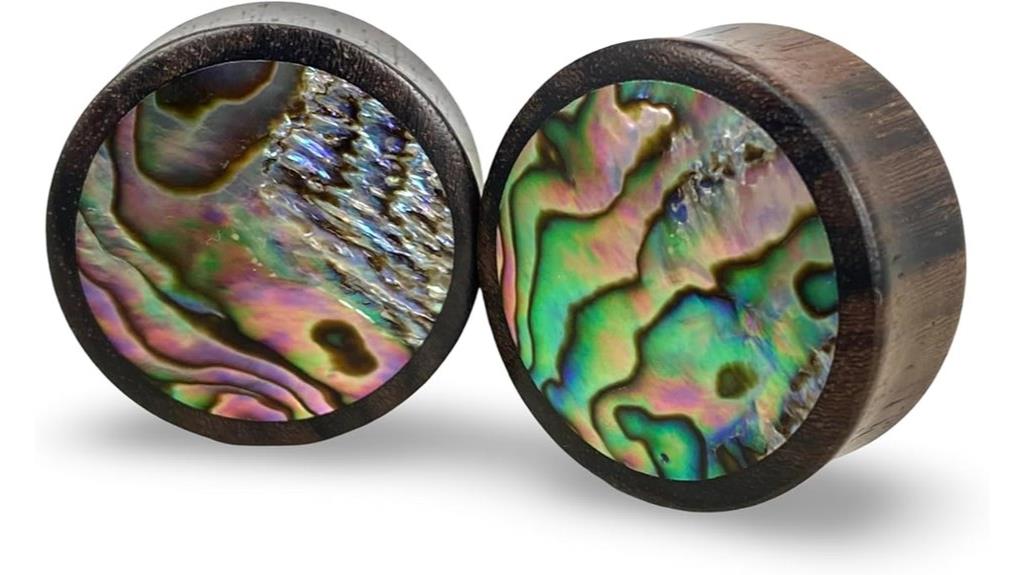 abalone shell double flare plugs