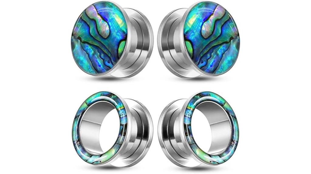abalone shell ear gauges