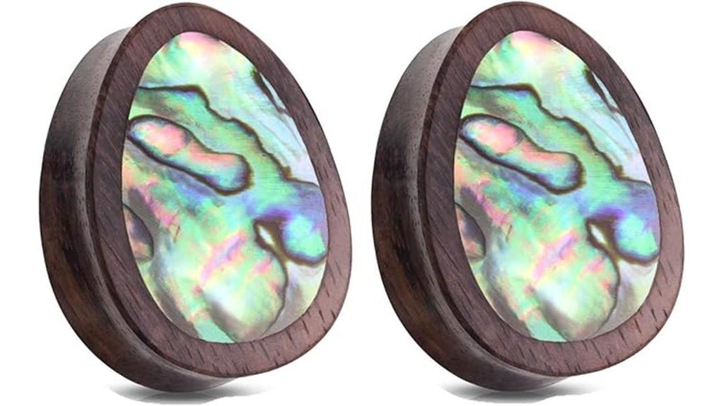 abalone shell teardrop gauges