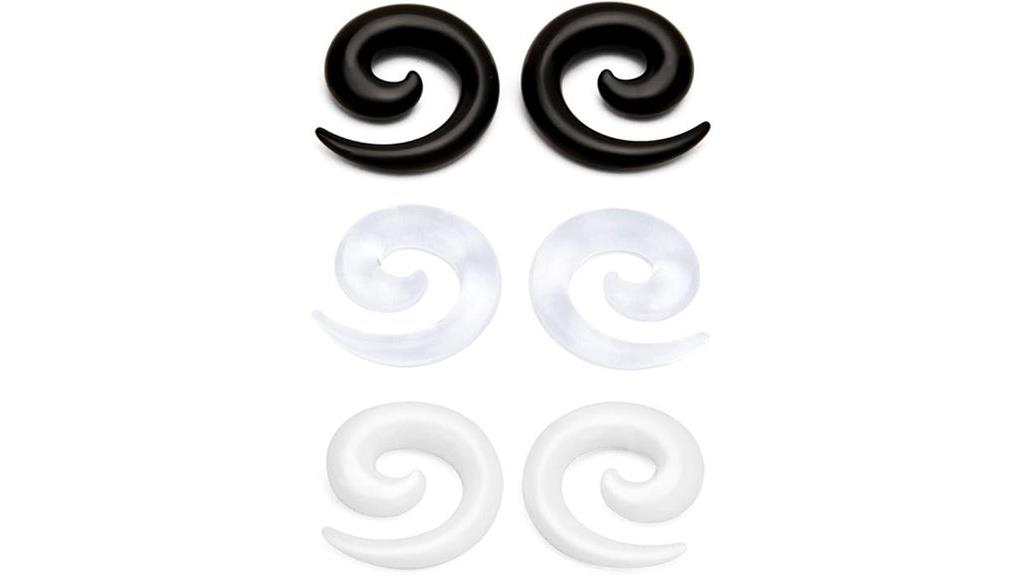 acrylic spiral snail tapers