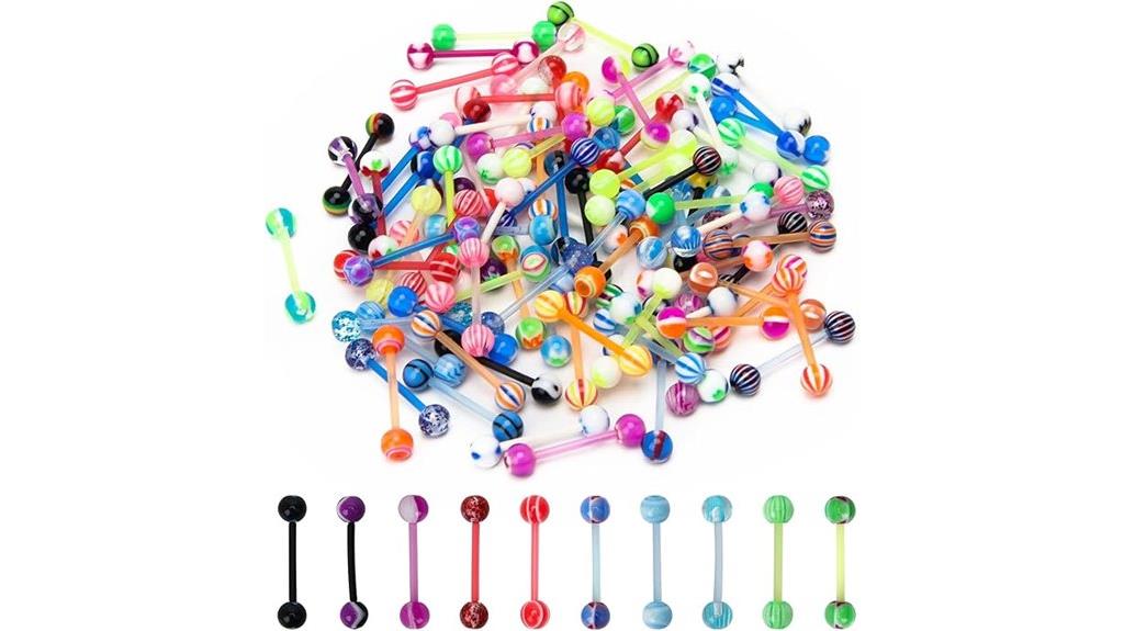 acrylic tongue ring pack
