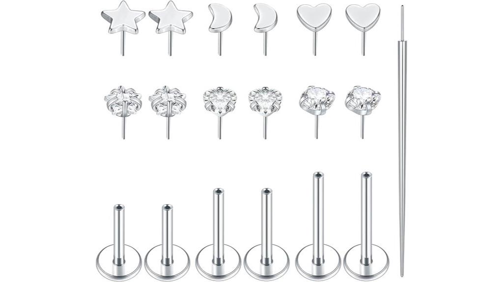adjustable nose jewelry set