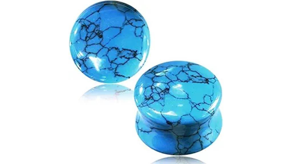 amethyst turquoise ear plugs