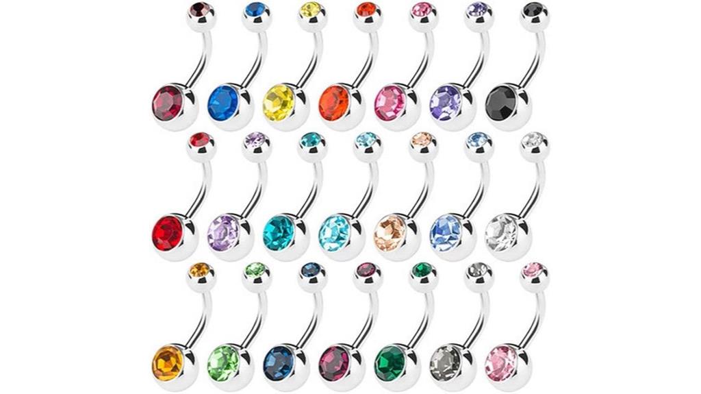 assorted steel belly rings