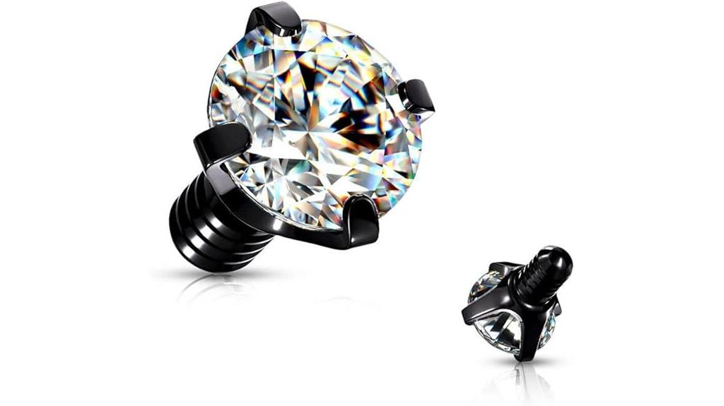 black clear cz dermal anchors