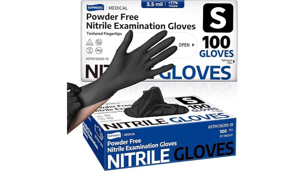 black nitrile disposable gloves