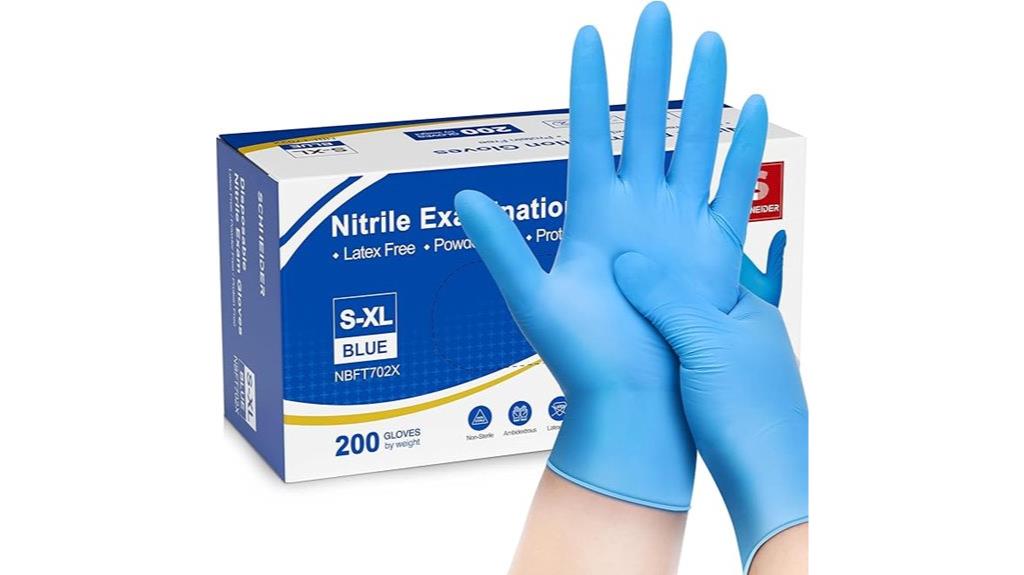 blue 4 mil powder free gloves