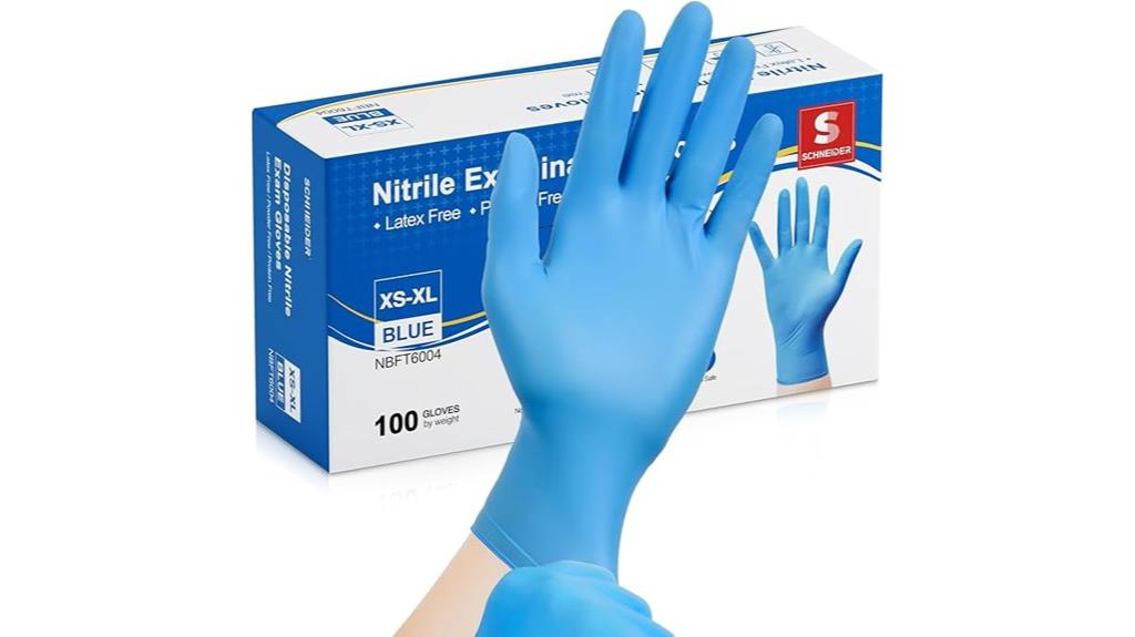 blue nitrile exam gloves