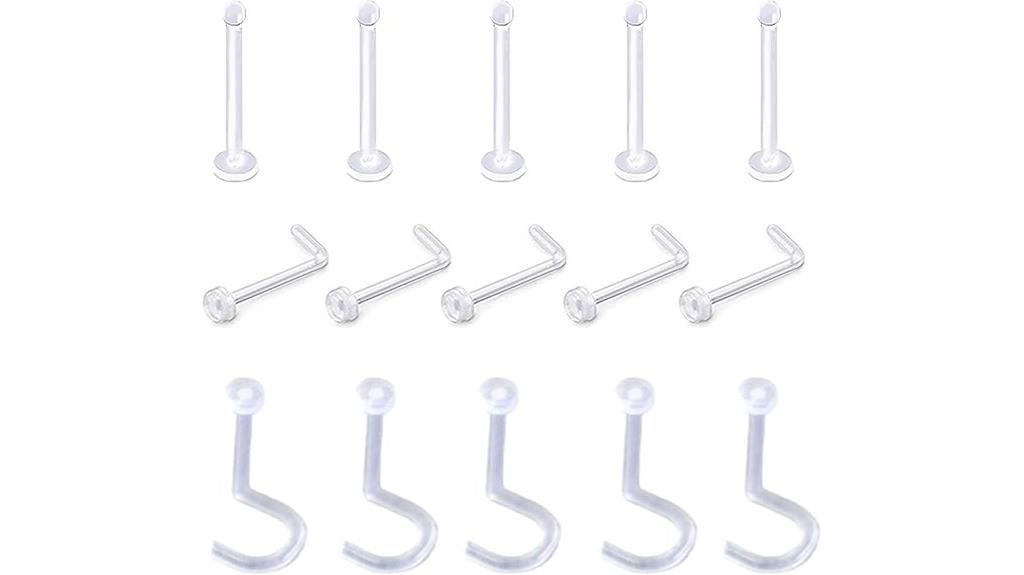 clear bioflex nose stud