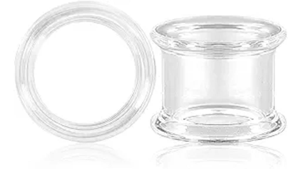 clear glass body jewelry