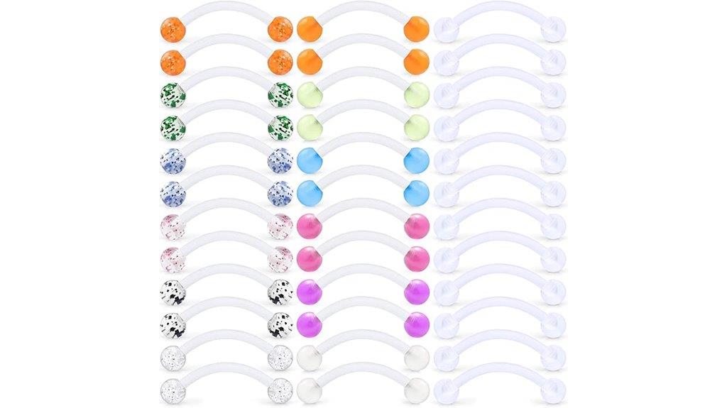 clear plastic curved barbells