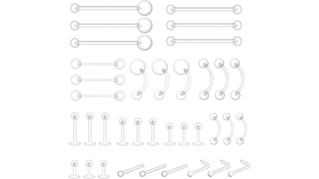 clear plastic piercing retainers