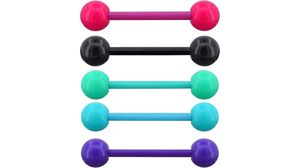 colorful acrylic tongue rings
