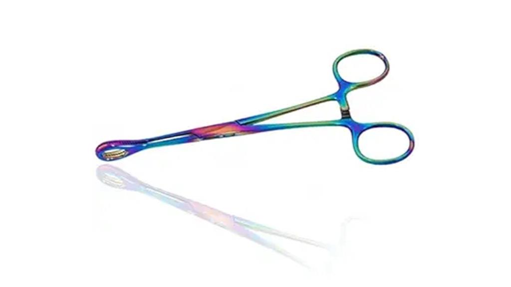 colorful body piercing forceps