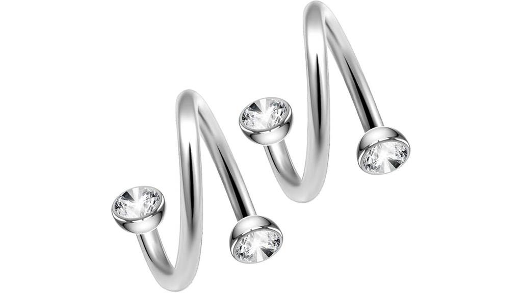 crystal cz twisted earrings