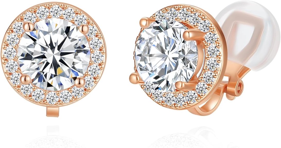 cubic zirconia clip earrings
