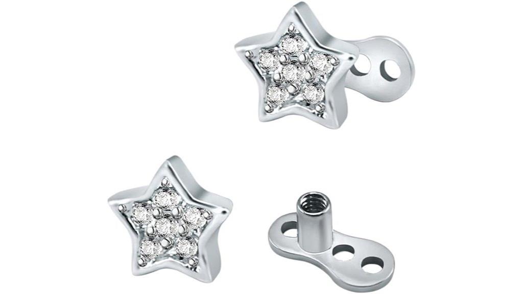 cubic zirconia dermal piercing