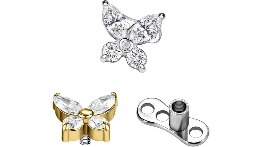 cubic zirconia dermal studs