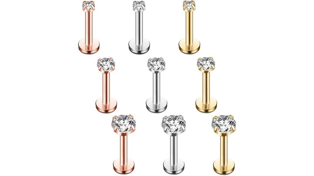 cubic zirconia lip piercing