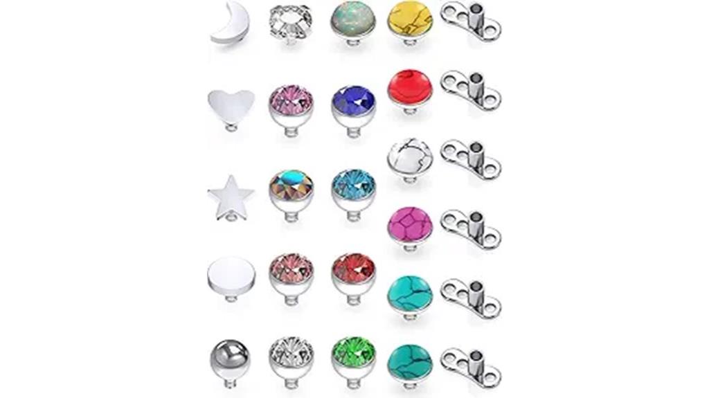dermal piercing jewelry components