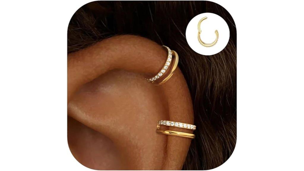 double hoop helix earrings