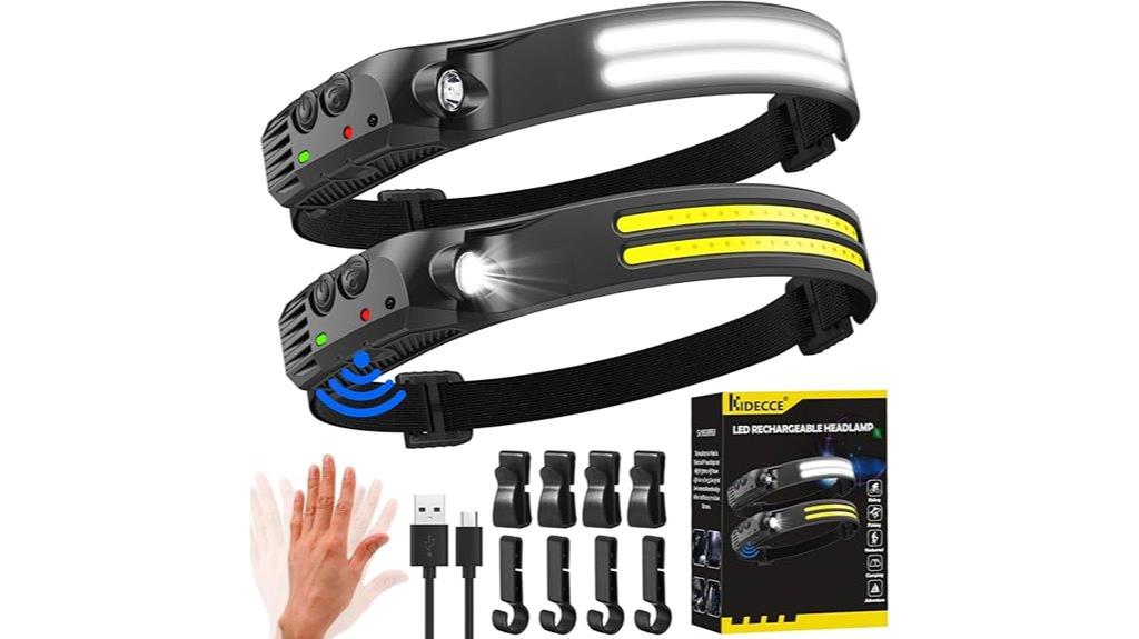 dual rechargeable wide beam headlamps