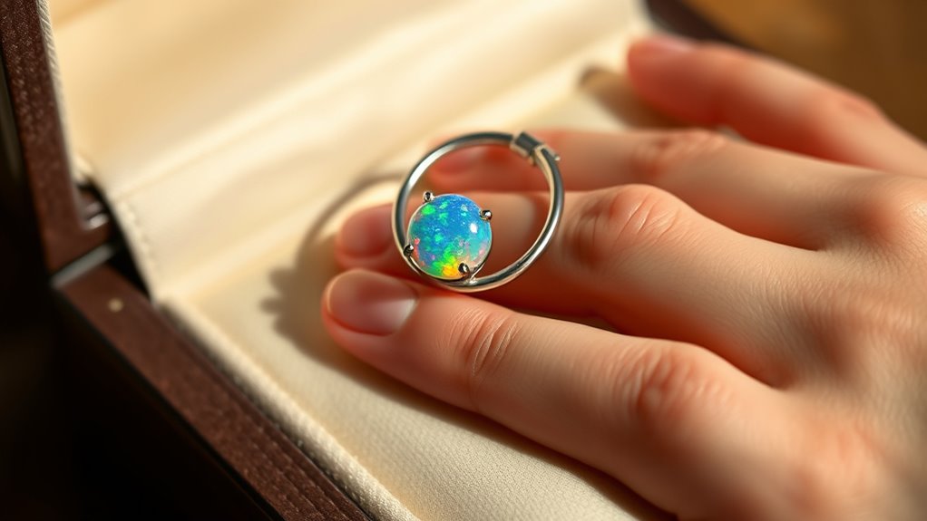 elegant opal cartilage hoops