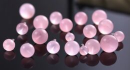 elegant rose quartz ear gauges
