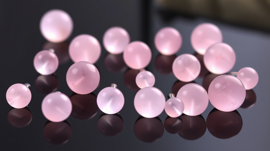 elegant rose quartz ear gauges