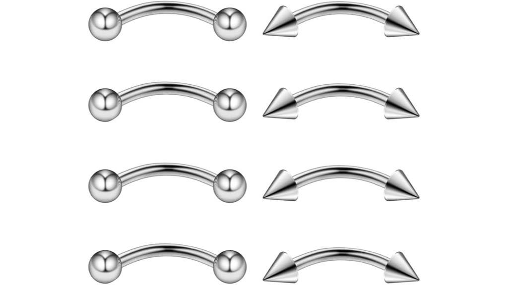 eyebrow curved barbell jewelry