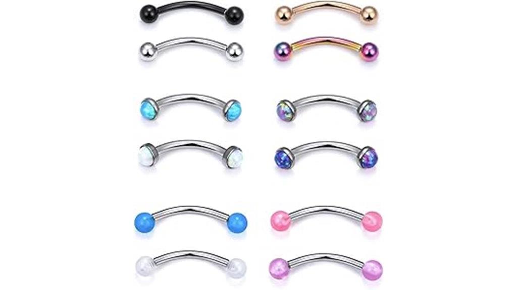 eyebrow piercing barbell set