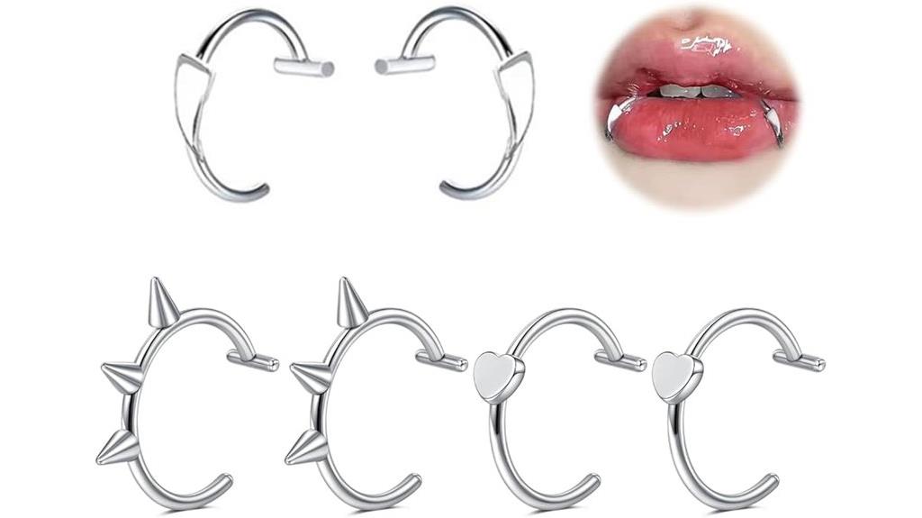 fake lip and snake bite jewelry