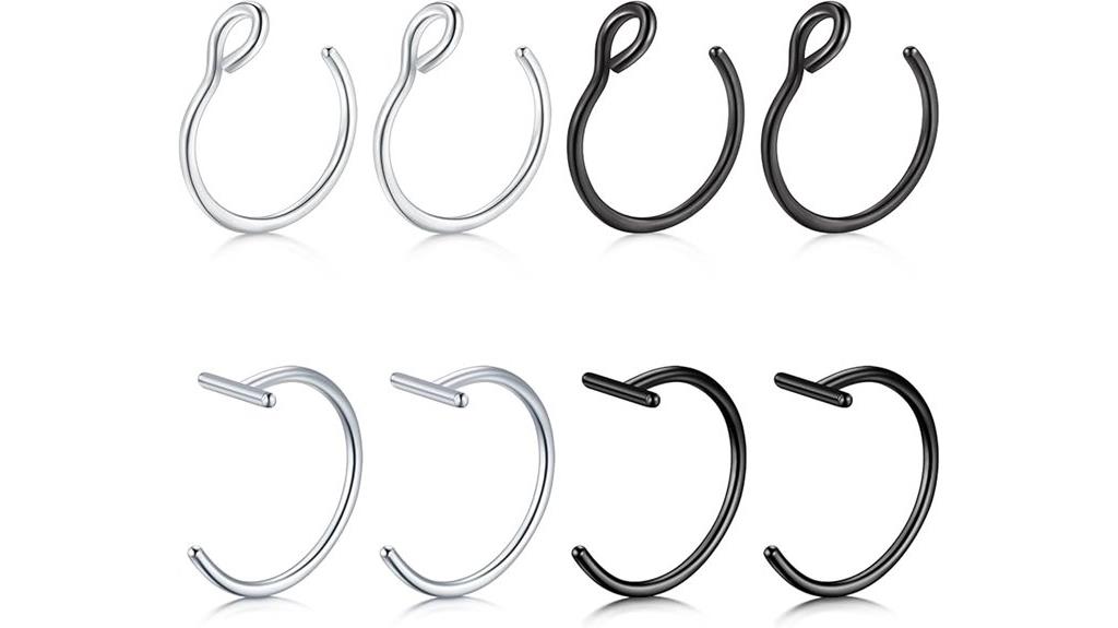 fake nose and ear jewelry