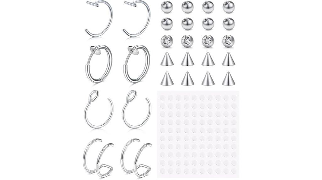 fake nose and lip jewelry