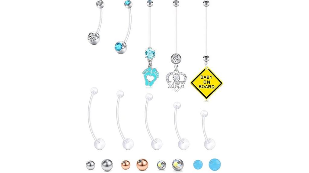 flexible plastic maternity navel rings