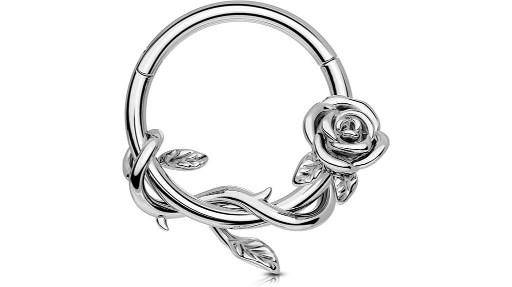 flower septum steel jewelry