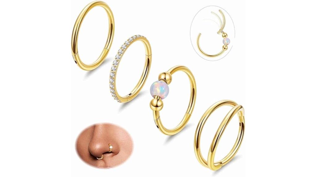 four piece steel nose jewelry